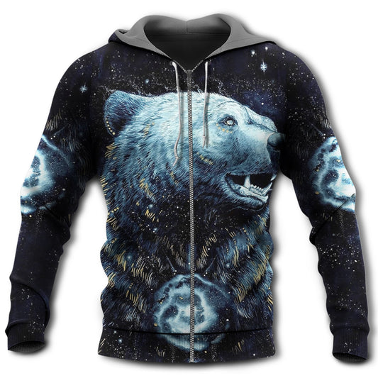 Native Dark Bear Galaxy Hoodie For Cultural Themes Casual Travel And Meaningful Gift Giving