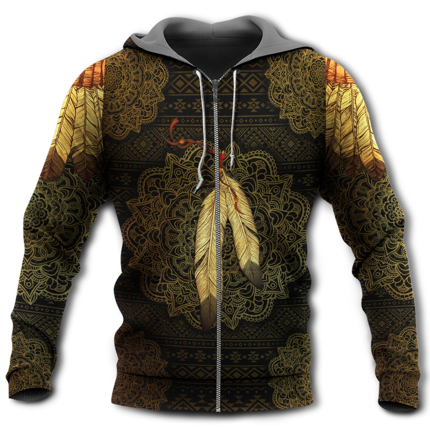 Native Love Nature Pattern Hoodie For Heritage Events Weekend Outings And Comfortable Streetwear