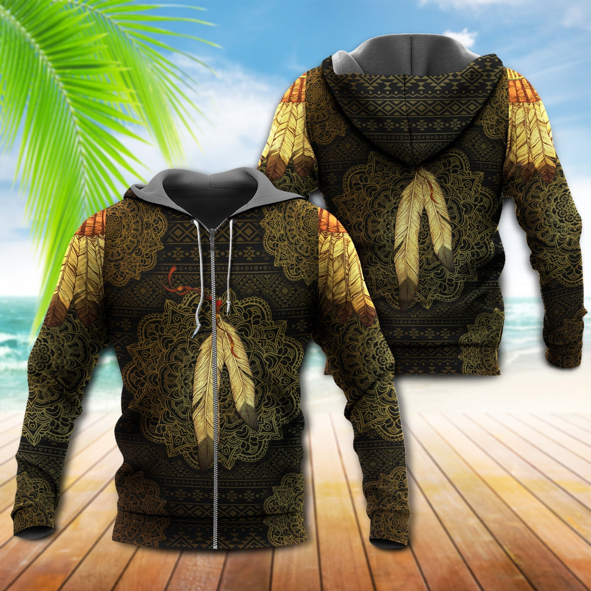 Native Love Nature Pattern Hoodie For Heritage Events Weekend Outings And Comfortable Streetwear