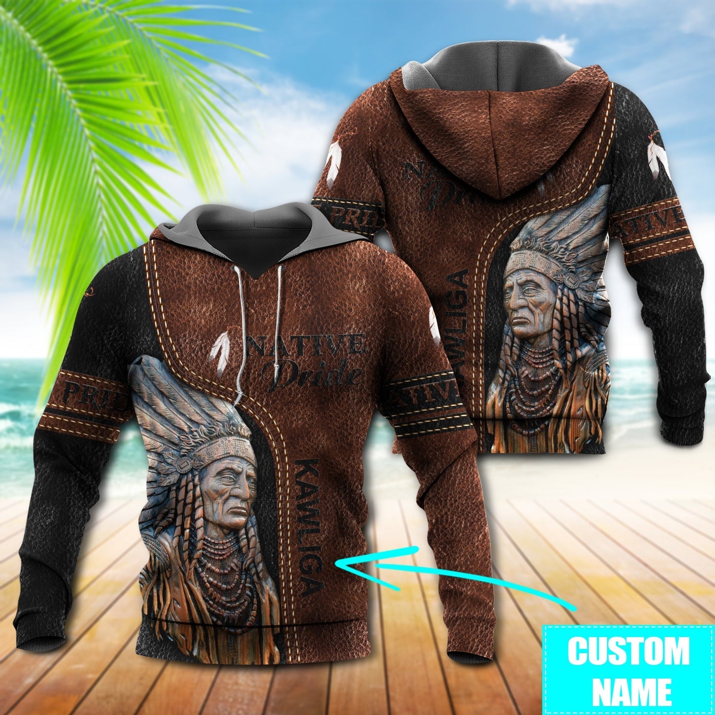 Native Pride Portrait Personalized Hoodie For Festival Days Community Gatherings And Comfortable Wear