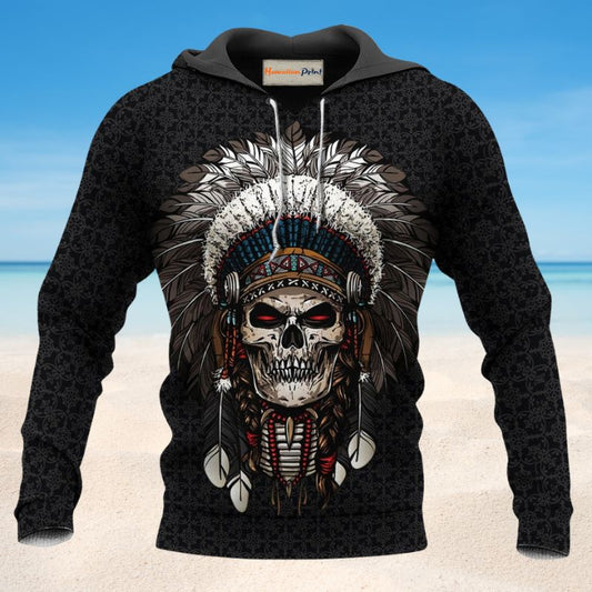 Native Black Skull Simple Unique Hoodie For Alternative Events Seasonal Outings And Gift Ideas