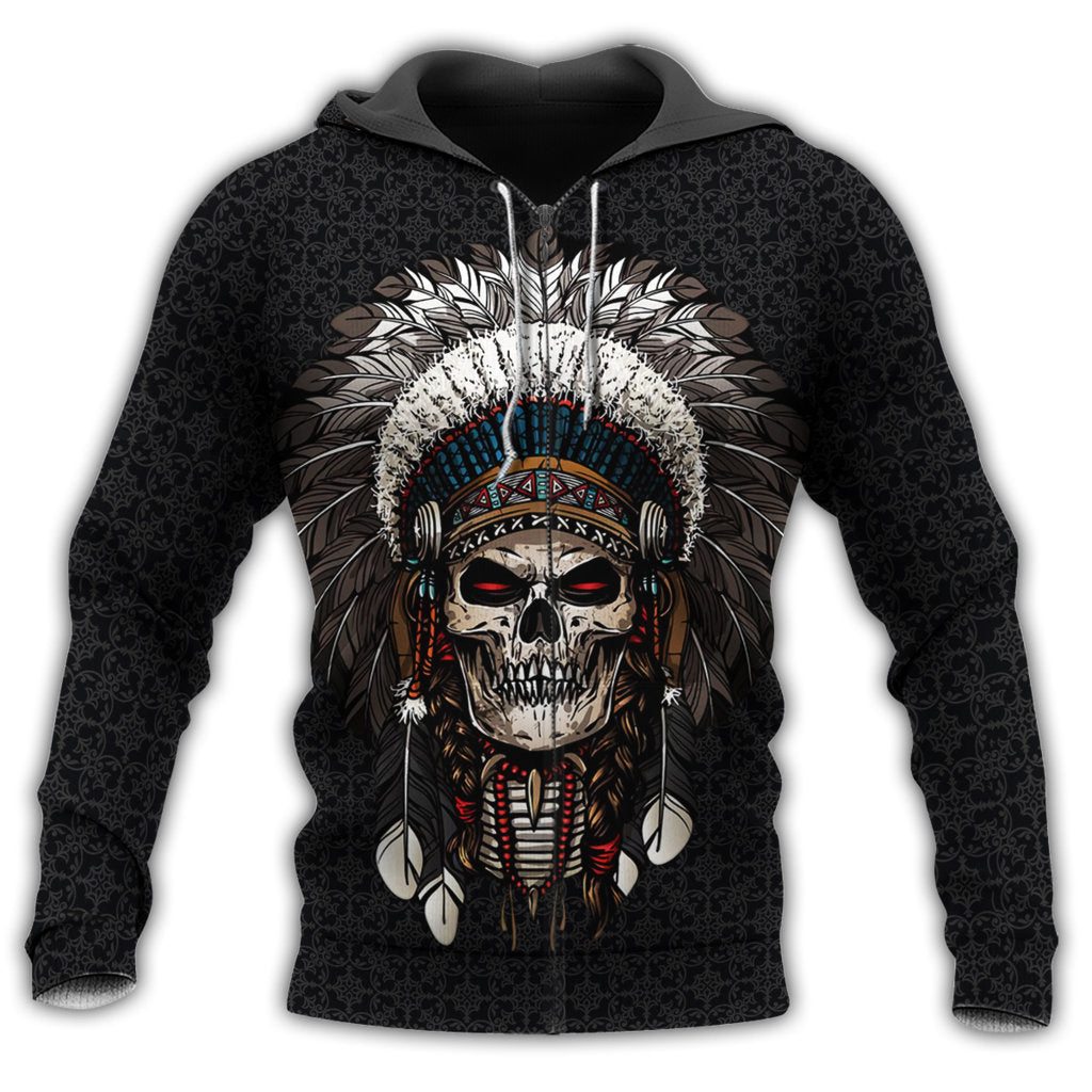 Native Black Skull Simple Unique Hoodie For Alternative Events Seasonal Outings And Gift Ideas