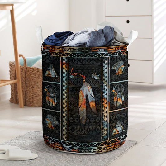 Native Feather Vintage Color Laundry Basket For Bathroom Bedroom Storage