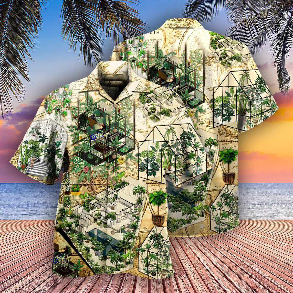 Gardening Hawaiian Shirt With All Over Print For Tropical Parties Vacation Travel And Casual Summer Style