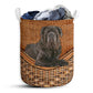 Dog Neapolitan Mastiff Dog Rattan Texture Laundry Basket For Bathroom Bedroom Storage