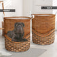 Dog Neapolitan Mastiff Dog Rattan Texture Laundry Basket For Room Home Organizer