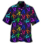 Modern Creative Neon Skull Hawaiian Shirt For Resort Trips, Coastal Parties, And Warm Weather Style