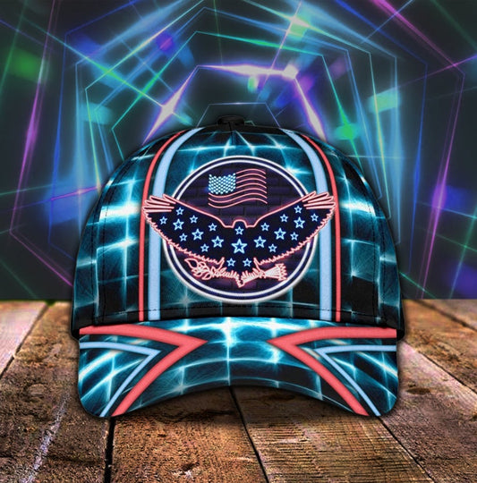 Neon Texture American Eagle Classic Cap For Daily Styling Weekend Travel And Outdoor Activities