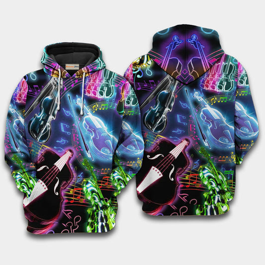 Neon Violin Music Hoodie For Creative Performers Daily Wear And Meaningful Gifting