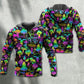 Neon Magic Mushroom Hoodie For Relaxed Streetwear Outdoor Gatherings And Travel