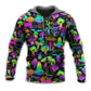 Neon Magic Mushroom Hoodie For Relaxed Streetwear Outdoor Gatherings And Travel