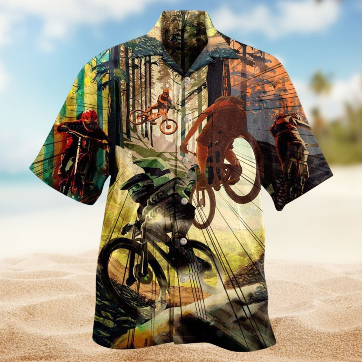 Mountain Bike Enthusiast Hawaiian Shirt For Beach Holidays Outdoor Outings And Relaxed Everyday Wear