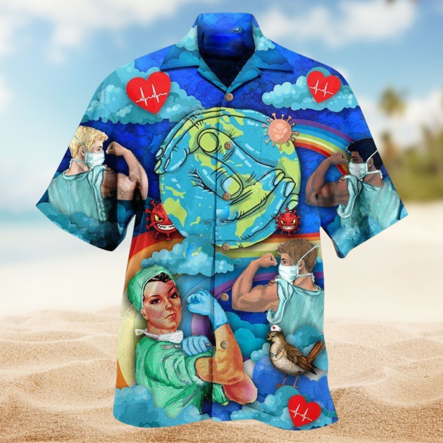 Never Underestimate A Survivor Nurse Hawaiian Shirt For Summer Vacation Beach Travel And Relaxed Casual Wear