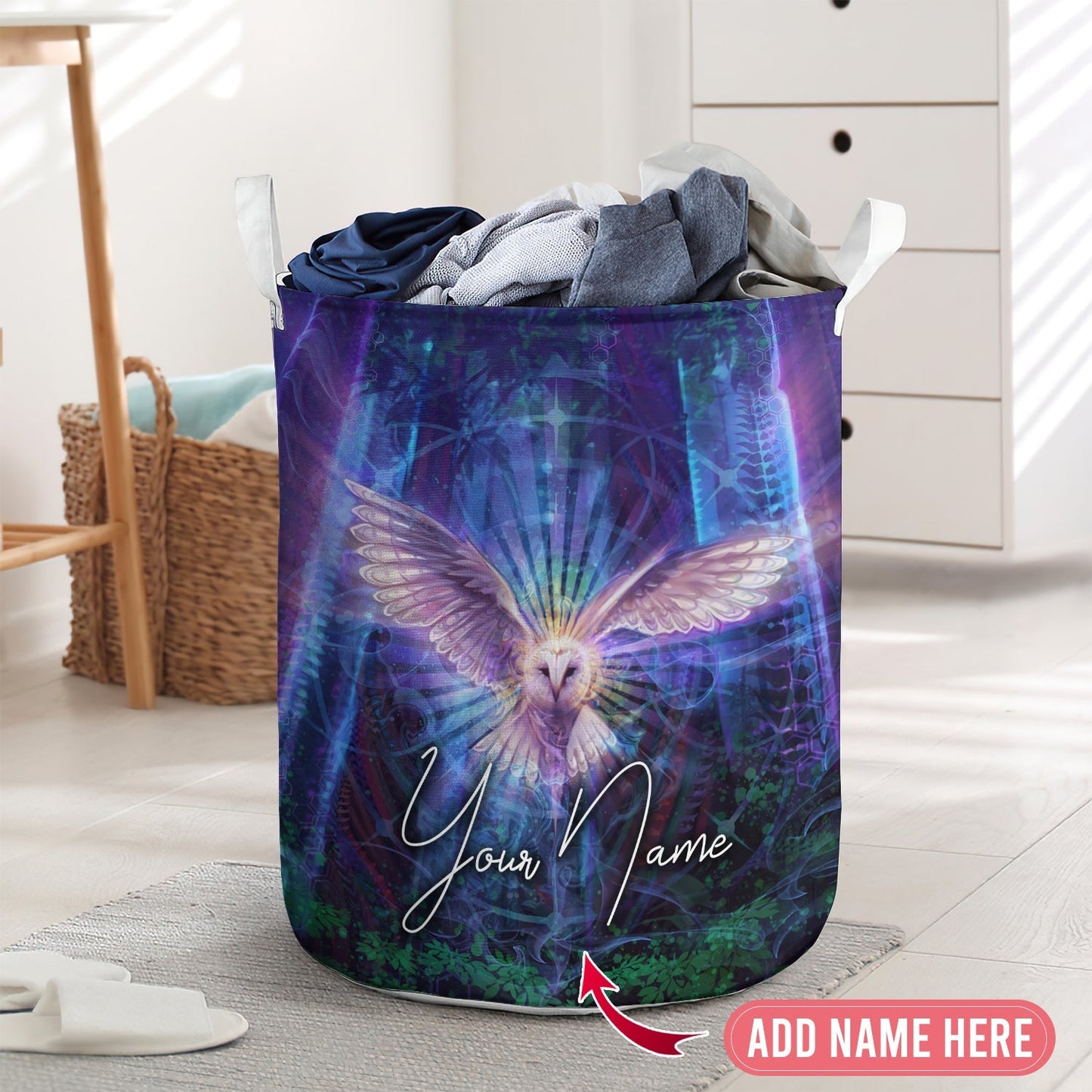 Night Owl Mysterious Style Laundry Basket For Bathroom Bedroom Storage
