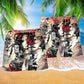 Ninja Beach Shorts Pattern Detail For Resort Wear And Weekend Casual Style