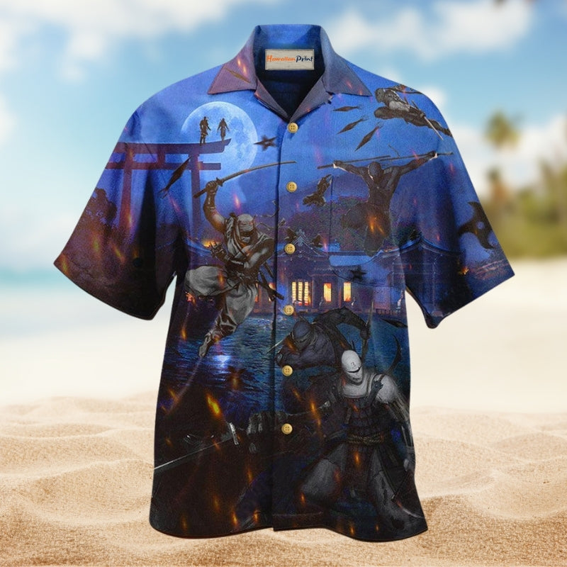 Ninja Overnight Hawaiian Shirt For Coastal Adventures Outdoor Gatherings And Casual Warm Weather Wear