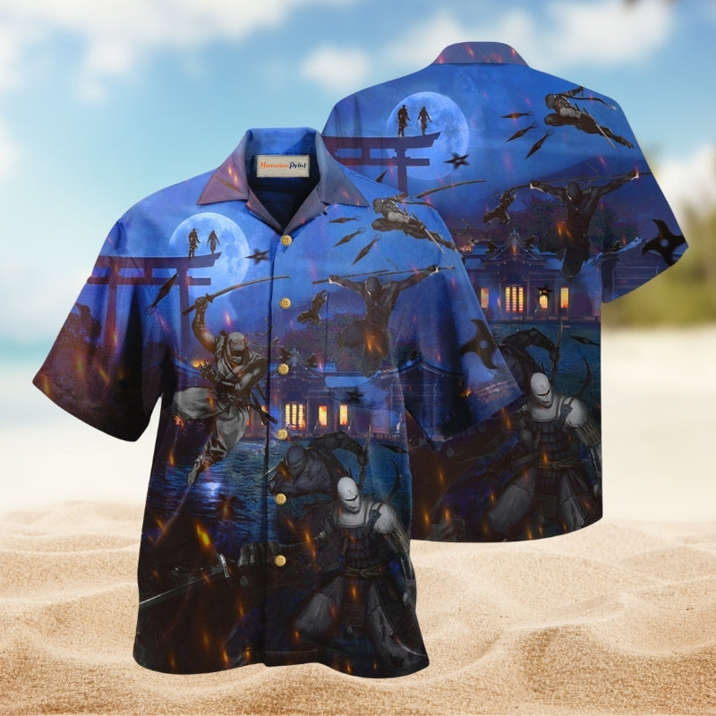 Ninja Overnight Hawaiian Shirt For Coastal Adventures Outdoor Gatherings And Casual Warm Weather Wear