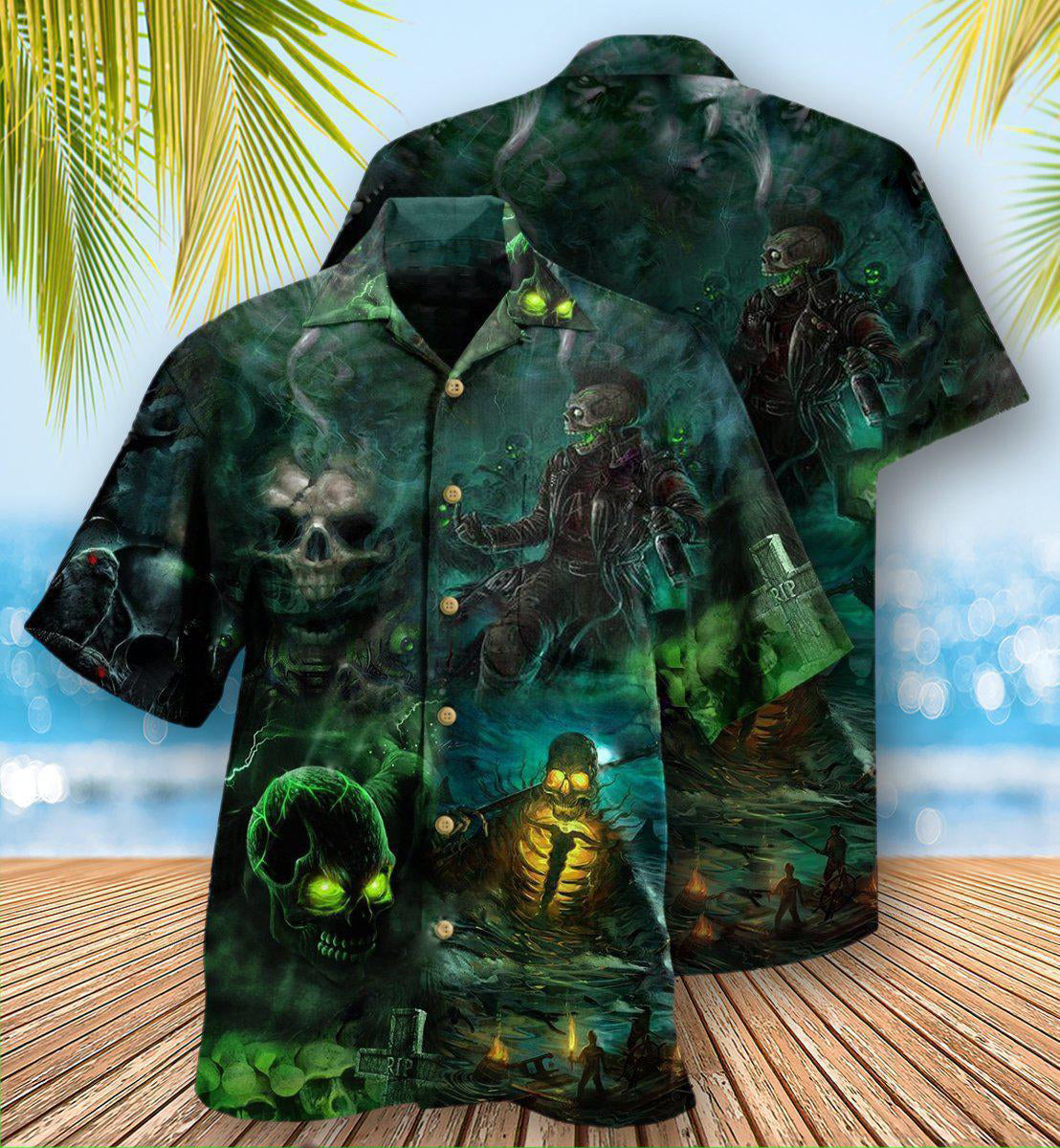 Dark Skull Flesh Brain Still Pain Hawaiian Shirt For Coastal Adventures And Warm Weather Wear