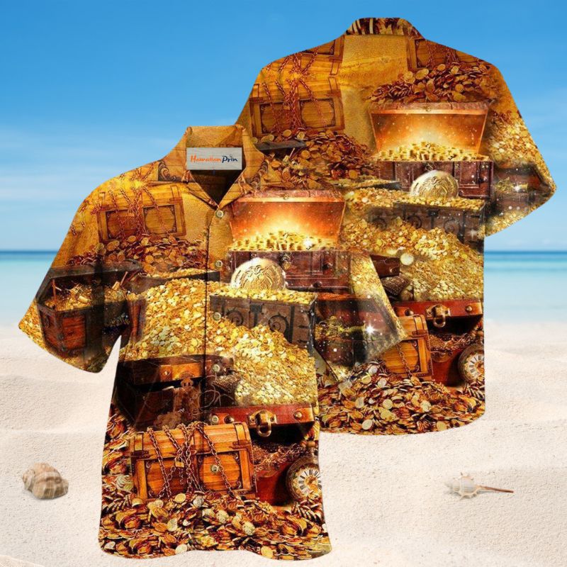 Vintage Treasure Map Hawaiian Shirt For Island Getaways Beach Parties And Comfortable Vacation Style