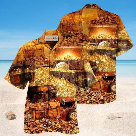 Vintage Treasure Map Hawaiian Shirt For Island Getaways Beach Parties And Comfortable Vacation Style