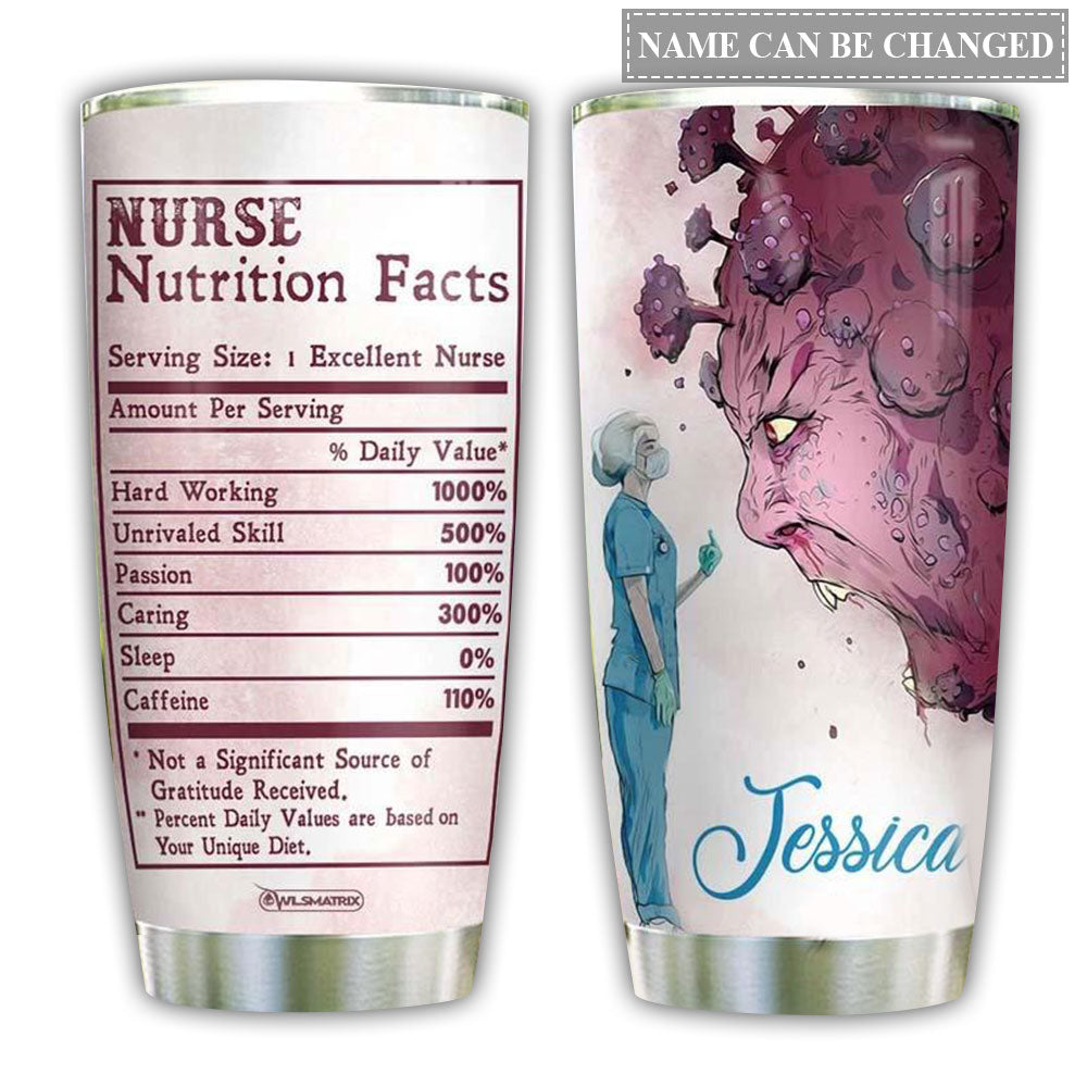 Nurse Brave Nutrition Facts Personalized 20 Oz Tumbler For Coffee Travel And Daily Drinks