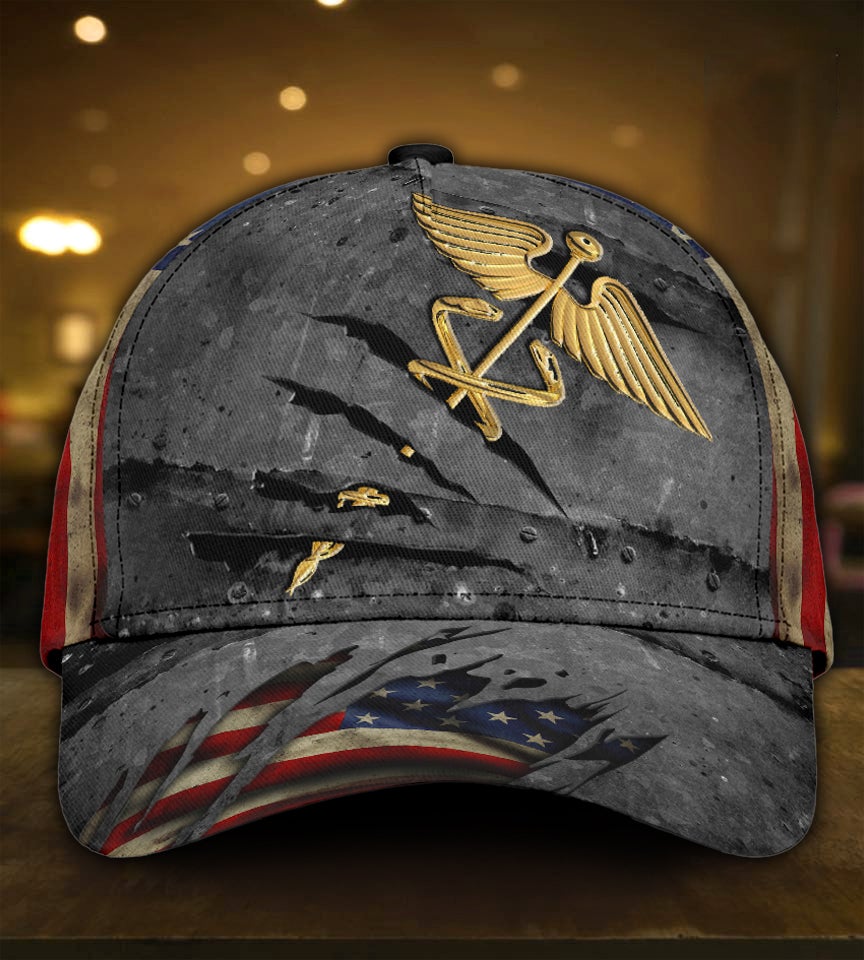 Nurse Medical Crack US Flag Classic Cap For Beach Vacations Outdoor Trips And Everyday Comfort