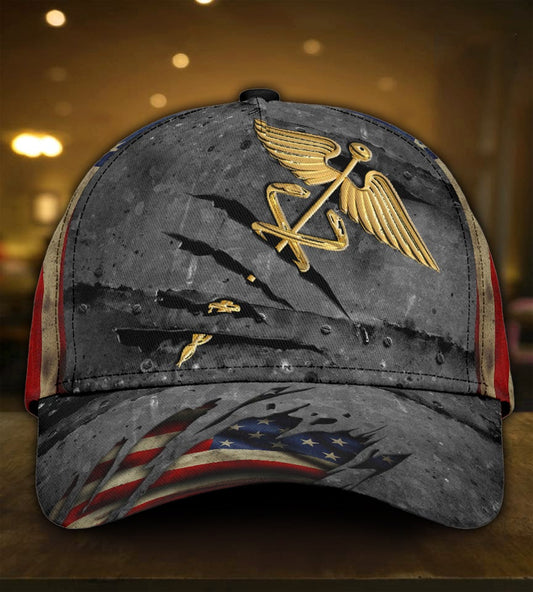 Nurse Medical Crack US Flag Classic Cap For Beach Vacations Outdoor Trips And Everyday Comfort