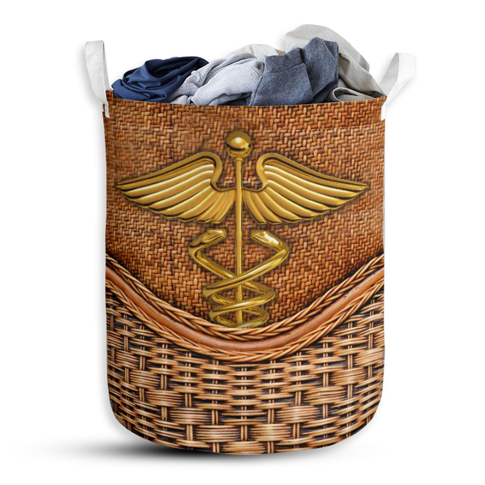 Nurse Rattan Texture Laundry Basket For Bathroom Bedroom Storage