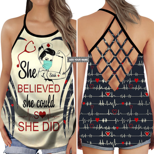 Nurse Inspirational Quote Hollow Tank Top For Yoga Workouts And Casual Wear