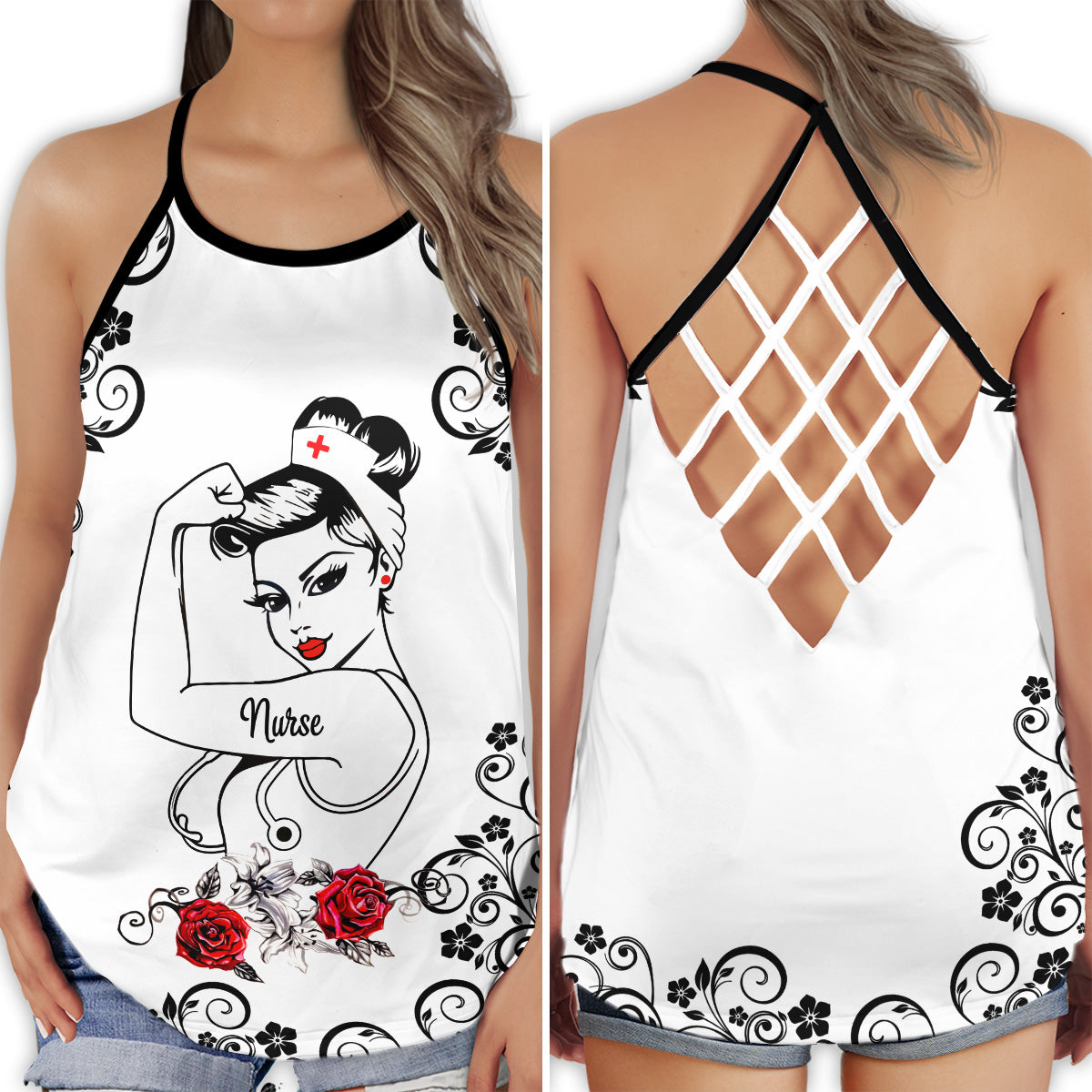 Proud Nurse Strength Every Day Hollow Tank Top For Fitness Activities And Relaxed Style