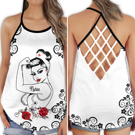 Proud Nurse Strength Every Day Hollow Tank Top For Fitness Activities And Relaxed Style