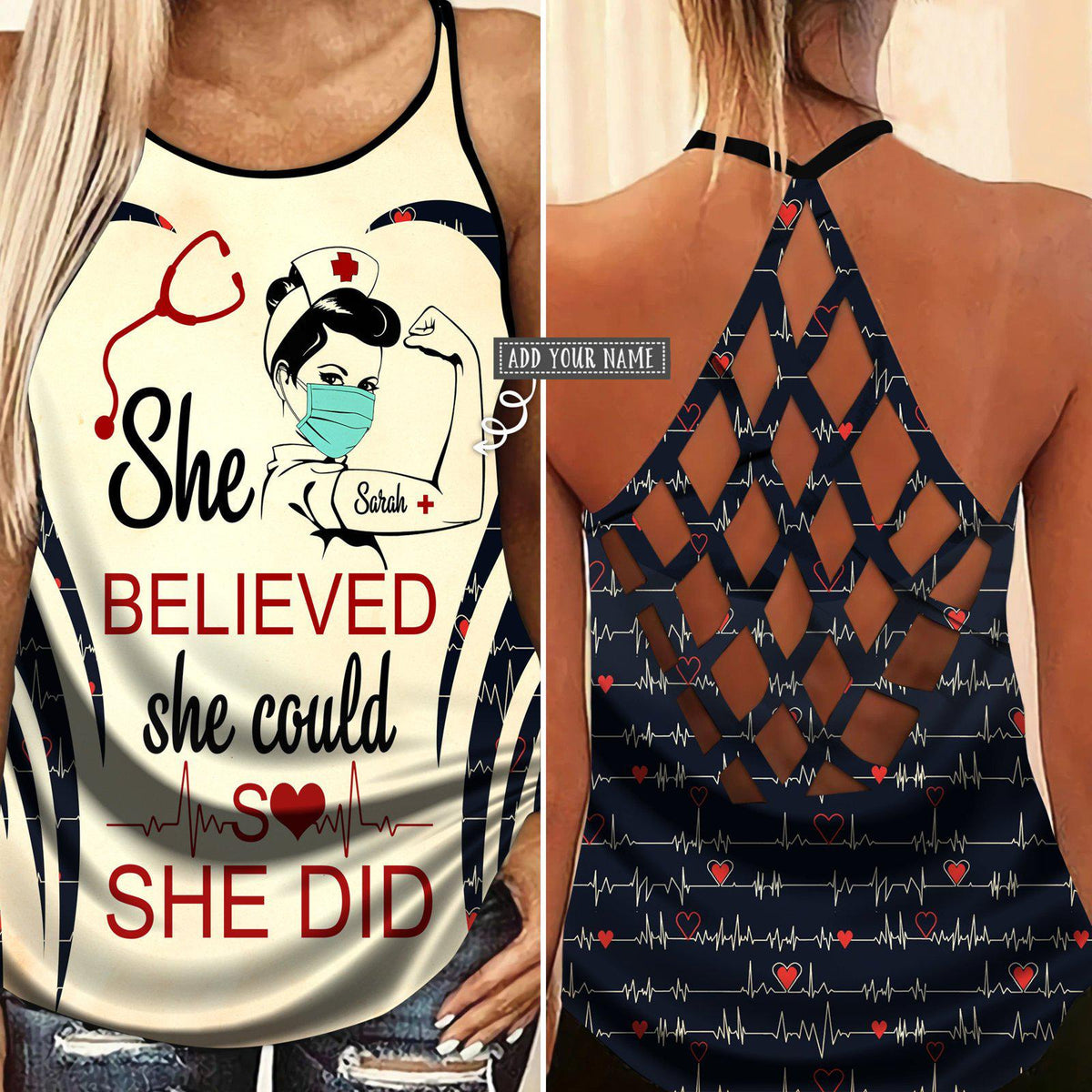 Nurse Strength Hollow Tank Top For Active Lifestyles And Weekend Style