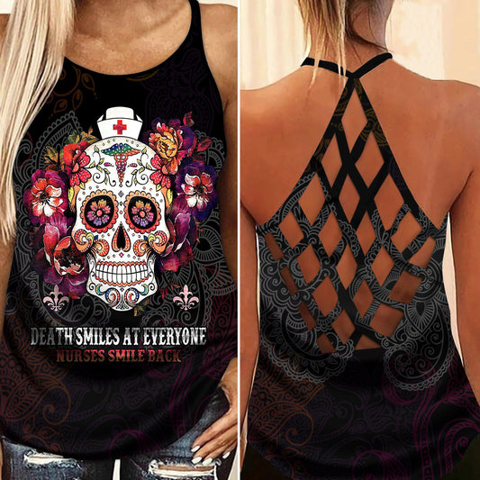 Nurse Strength Hollow Tank Top For Workout Classes And Daily Wear