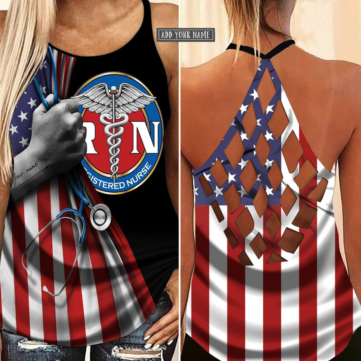 Nurse Strength Hollow Tank Top For Outdoor Activities And Athleisure