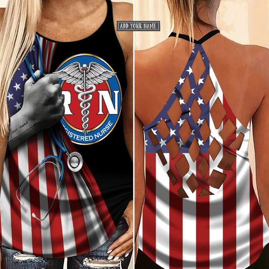 Nurse Strength Hollow Tank Top For Outdoor Activities And Athleisure
