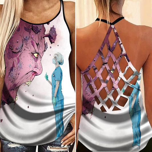 Nurse Strength Hollow Tank Top For Studio Workouts And Casual Wear