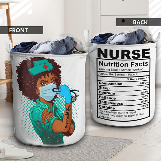 Nurse Nutrition Facts Scrub Life Laundry Basket For Bathroom Bedroom Storage