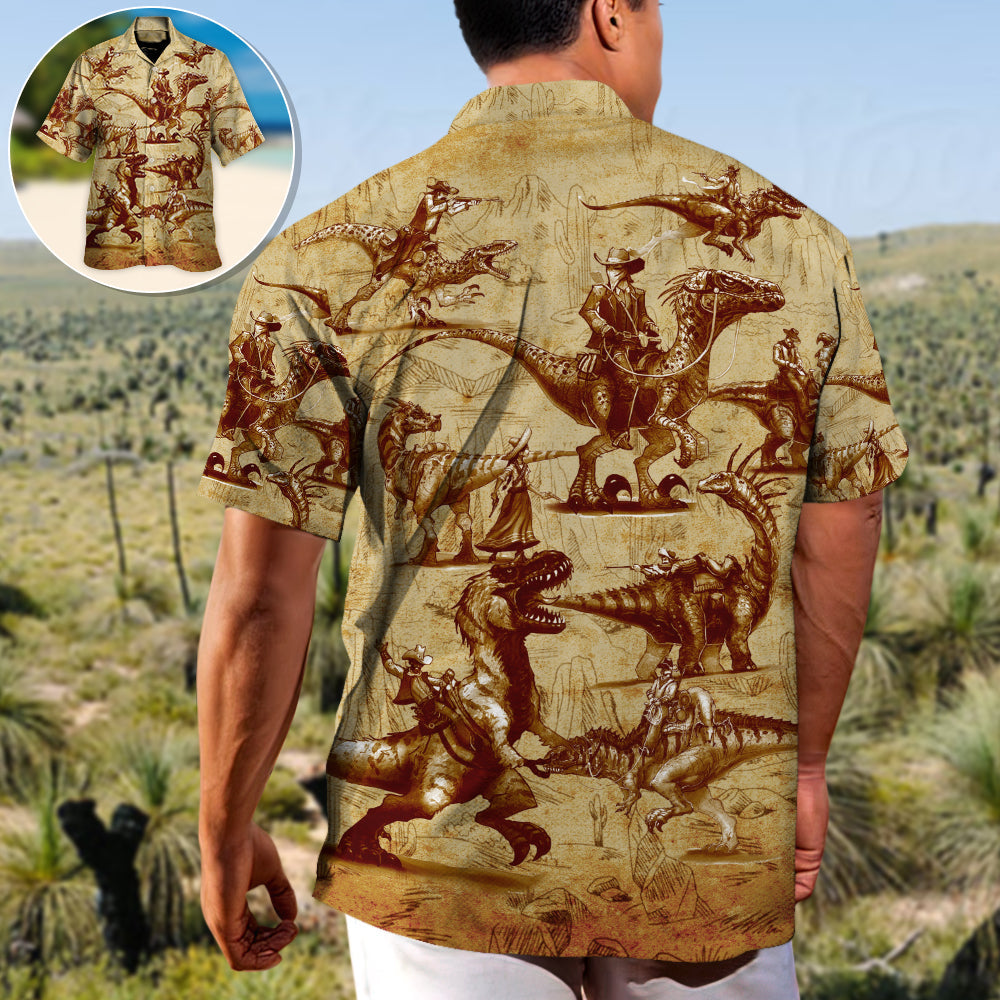 Vintage Summer Dinosaur Hawaiian Shirt For Beach Getaways Resort Outings And Thoughtful Gifting