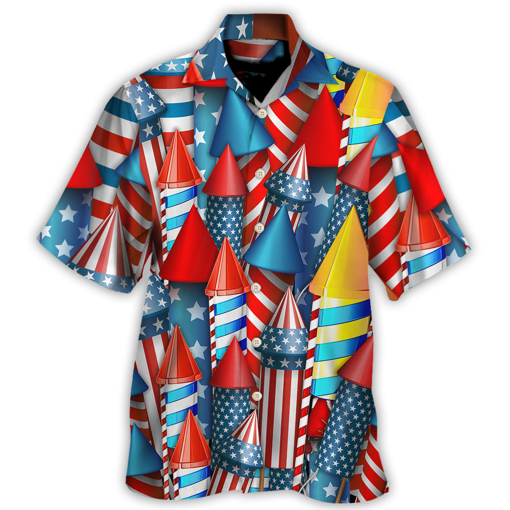 Firework Independence Day Hawaiian Shirt For Patriotic Events And Summer Travel