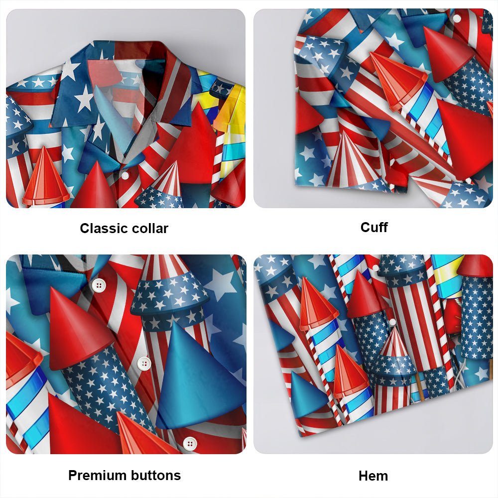 Firework Independence Day Hawaiian Shirt For Patriotic Events And Summer Travel