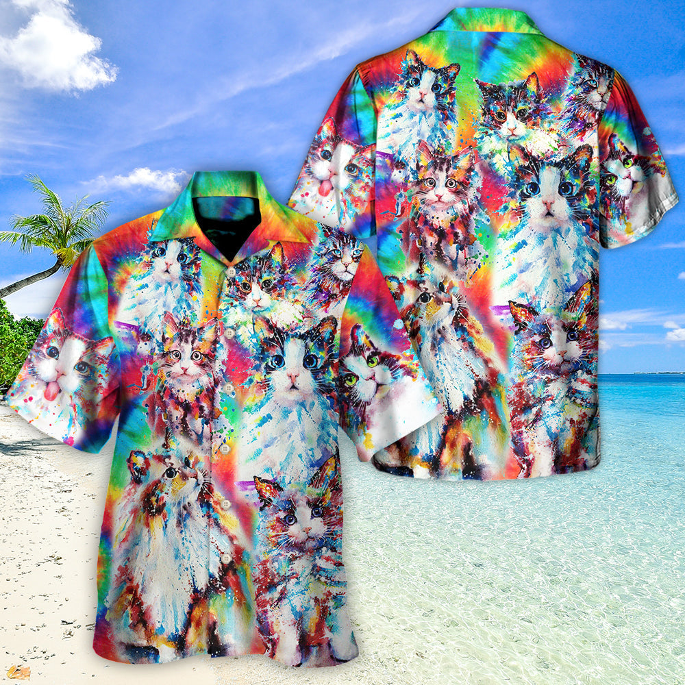 Cute Colorful Cat Baby Angel Hawaiian Shirt Design View For Resort Travel And Thoughtful Gifting