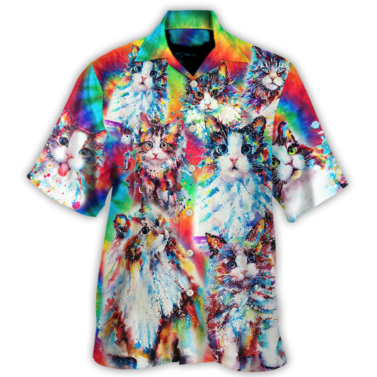 Cute Colorful Cat Baby Angel Hawaiian Shirt For Coastal Adventures And Warm Weather Wear