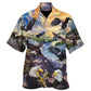 Eagle Spread Wings Sky Hawaiian Shirt For Resort Days, Summer Events, And Comfortable Outdoor Activities