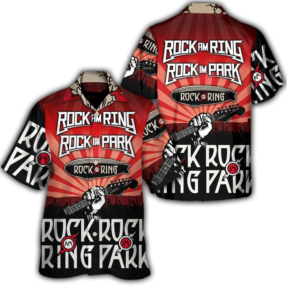 Rock Music Festival Hawaiian Shirt For Festival Travel, Beach Gatherings, And Relaxed Summer Style