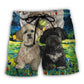 Lhasa Apso Art Dog Lover Beach Shorts Artwork Detail For Tropical Travel And Everyday Wear