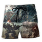 Cool Futuristic Robot Beach Shorts For Sunny Holidays And Comfortable Daily Styling