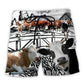 Funny Farm Cow Artistic Beach Shorts Graphic Detail For Resort Trips And Casual Outings