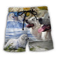 Great Pyrenees Artistic Dog Lover Beach Shorts Pattern Detail For Relaxed Warm Weather Outfits