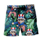 Happy Dance Independence Day Celebration Beach Shorts Artwork View For Seaside Trips And Casual Style