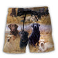 Labrador Retriever Hunting Dog Beach Shorts Artwork Detail For Tropical Travel And Everyday Wear